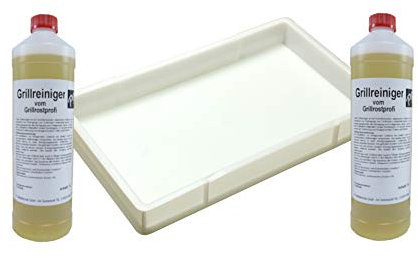 Grillreiniger Reinigungsset; Reinigungswanne + 2 Liter Grillreiniger