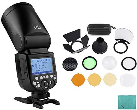 Godox V1O Professional Blitzgerät Speedlite Kompatibel mit Olympus Kameras Wireless 2.4G Fresnel Zoom für Hochzeiten Portrait Studio Fotografie + Godox AK-R1 Zubehör-Kit