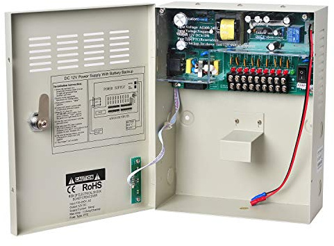 EVERSECU 9-K-USV-Netzteil, 12 V, 5 A, Gleichstrom, Metallgehäuse, geregelt, mit Backup-Batterie-Link für Einbruchalarme, CCTV-Kameras, PTZ-Zugangskontrolle (Batterie nicht im Lieferumfang