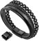 Murtoo Leder Armband für Herren - Naturstein Lederarmband (19.5, Lava, Schwarz)