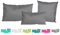 JACK Outdoor Lounge Kissen 3er Set Dekokissen + Füllung Wasserfest Sitzkissen Garten Stuhl Lotus Effekt 30x50 + 40x60 + 45x45cm, Farbe:Anthrazit