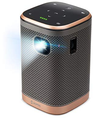 AOpen AH15 Powered by Acer DLP-LED Beamer 720p (1.280 x 720 Pixel) 700 Lumen 10.000:1 Kontrast, Keystone, 2X 5 Watt (Passive Radiatoren) Lautsprecher, eingebauter Akku, HDMI (HDCP)