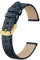 BISONSTRAP Leder Uhrenarmbänder, Weiche Ersatzbänder mit Polierter Schnalle, 18mm, Blau mit Goldener Schnalle