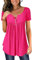 Tunique Femme Grande Taille Tshirt Vetement 2025 Hauts Décontractés à Manches Courtes D'été Henley T-Shirt Chemisier