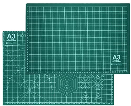 Tabla de Corte A3 Doble Cara, Base de Corte Autocicatricante, Alfombrilla de Corte para Patchwork, Ideal para Costura y Manualidades (45x30cm) Verde