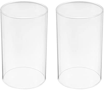 CLISPEED Cylindre De Verre Bougies 2Pcs Tube de en Verre Borosilicate- 7. 8 X 3. 1 X 3. 1Inch Cylindre en Verre Clair Deux Extrémités pour Tables Latérales Grands Bougeoirs