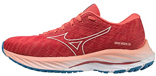 Mizuno Unisex Wave Rider 26 Straßen-Laufschuh, Spiced Coral/Vaporous Gray/French Blue, 38.5 EU