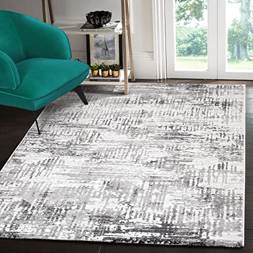 SANAT Teppiche für Wohnzimmer - Harmony - Kurzflor Teppich, Geeignet für Flur, Esszimmer, Schlafzimmer, Küche und Kinderzimmer Öko-Tex 100 Zertifizier - Sanft-Hellgrau, 80X300 cm