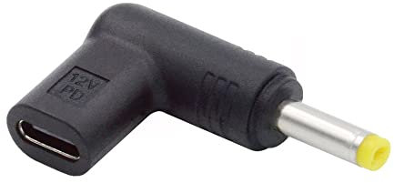 NFHK USB 3.1 Type C USB-C Female to DC 12V 4.0x1.7mm Plug Adapter PD Emulator Trigger 90 Degree Angled