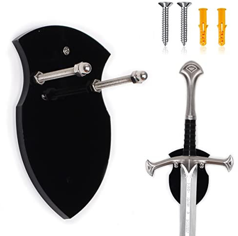 WANLIAN An der Wand montierte Schwertkarte Schwerthalter Schwert Wandkarte Acryl Schwert Wand Display Karte Schild Schwerthalter Messerhalter Dolchhalter (1 Stück Schwarz)