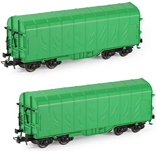 Evemodel 2Stk. Spur H0 1:87 Modell Schienenverkehr Wagon rollendes Material Eisenbahnwagen Landschaftsbau (grün)