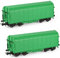 Evemodel 2Stk. Spur H0 1:87 Modell Schienenverkehr Wagon rollendes Material Eisenbahnwagen Landschaftsbau (grün)