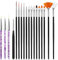 Hanyousheng Lot de Pinceau Nail Art, 18 pièces Dessin Stylo Ensemble Outil À Ongles, Ensemble de Pinceaux à Ongles de Vernis à Ongles en Acrylique pour Décoration(Noir, Violet)