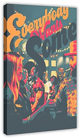 RIPEX Filmposter Everybody Wants Some, Art-Deco-Leinwand, Poster, Schlafzimmer, Dekoration, Sport, Landschaft, Büro, Raumdekoration, Geschenkrahmen, 60 x 90 cm