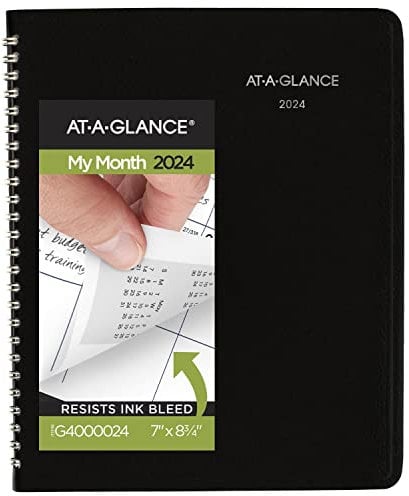 At-A-Glance Monatsplaner 2024, 17,8 x 22,23 cm, mittelgroß, DayMinder, schwarz (G4000024)