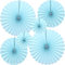 CEEYSEE 6 Stück Papier Fächer Dekoration 20/30/40cm Papierfächer Hängende Himmelblau Papier Fächer Papier Girlande Dekoration für Party Feier Hochzeit Babyshower Geburtstag Deko (Himmelblau/ZTLS)