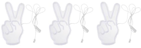 DOITOOL 3 Stk Siegesgeste Licht Wandschilder Beleuchten Weihnachts-neonlicht Victory-peace-zeichen-neonlampe Led-leuchtreklame Neonschilder Für Schlafzimmer Weiß Pvc Baby Frieden Scheinen