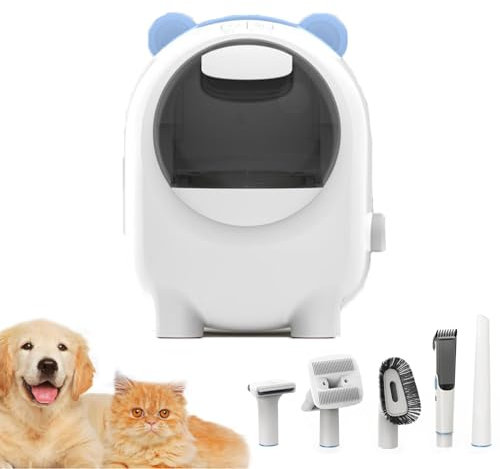 Ostreemaner Aspirateur Multifonctionnel pour Animaux De Compagnie, Brosse À Aspirateur pour Chiens pour Le Toilettage, Aspiration sous Vide De 9000 Pa, Trois Niveaux Réglables