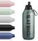 Chilly's Series 2 Flip Water Bottle with Sports Flip Lid, Telescopic Straw and Nylon Carry Loop - Easy Flip Lid, Straw Cleaning Brush Included - 500ml - Ombre, Slate