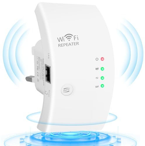 DINGBLUE WiFi Booster WiFi Repeater with LAN Connection, 300Mbit/s/2.4GHz WiFi Extender Booster Wireless Access Point with WPS, Coverage up to 3000sq.ft, Easy Setup, Works with All WiFi Routers
