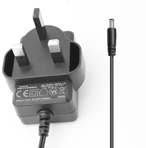 9V 1A DC Guitar Pedal Power Supply with 4.92ft Cord - Efficient Charging Solution for Electric Guitar Bass Effects Pedal Stompbox - Center Tip Negative, Sleeve Positive Design