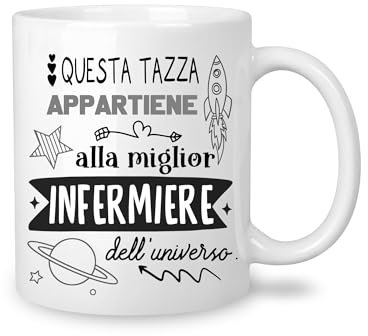 Yufansd Mug Tazza Caffè - Miglior Infermiere dell'Universo - Regali per Infermiera Infermiere Originale Regalo di Compleanno Natale Regali per Studenti Infermieri Tazza Ceramica 350 ML (Infermiere)
