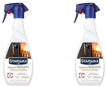 STARWAX Nettoyant Express Inserts pour Poêle et Cheminée - 500ml - Idéal pour Nettoyer Efficacement - Dissout les Traces Noires de Fumées et de Suie (Lot de 2)