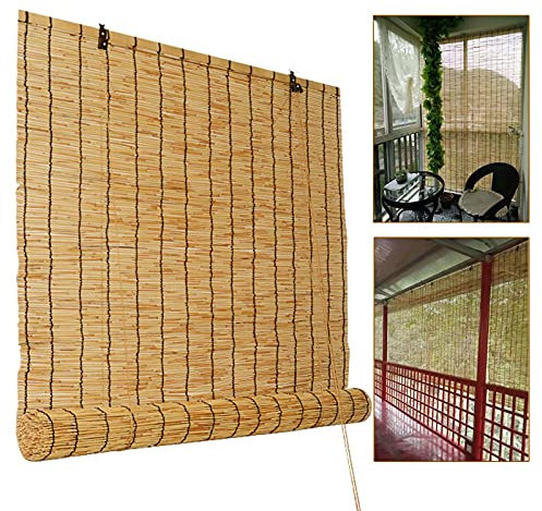 CHAASDEOM Tende a rullo in bambù, tende di canna, tende da sole, tende alla romana, tende di paglia, tende avvolgibili for interni ed esterni, larghezza 50 cm-150 cm(130x200cm/51.2x78.5in)