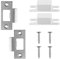Tabanzhe 2PCS Stainless Steel Door Strike Plate-Door Latch Strike Plate with Dust Box and Matching Screws Replacement Door Latch Reinforcement Plates for Wood Metal Door Jamb Door Latches(Silver)