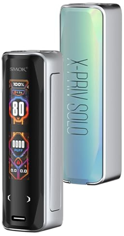 SMOK X-PRIV Solo Box Mod[Erfordert 1 x 18650 Batterie, separat verkauft],80W,510-Anschluss mit Gewinde, DL Vaping,Dual Screen Display-No Nikotin (Pale Blue)
