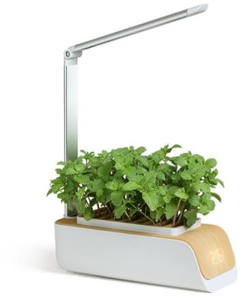 Mobiclinic®, Sistema de Cultivo Hidropónico Interior, Mini-Grow, Huerto de Interior, Luz Crecimiento, Altura y Ángulo Ajustable, Temporizador, Kit Germinación para Plantas, 4,5W, Led Automática