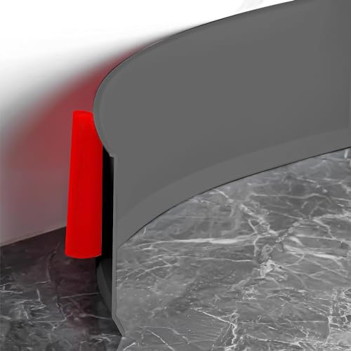 Battiscopa Adesivo, Battiscopa Grigio in PVC 3.0M x 8CM, Battiscopa Adesivo Binario di Transizione del Gap, Battiscopa in PVC per Cucina, Bagno, Soggiorno