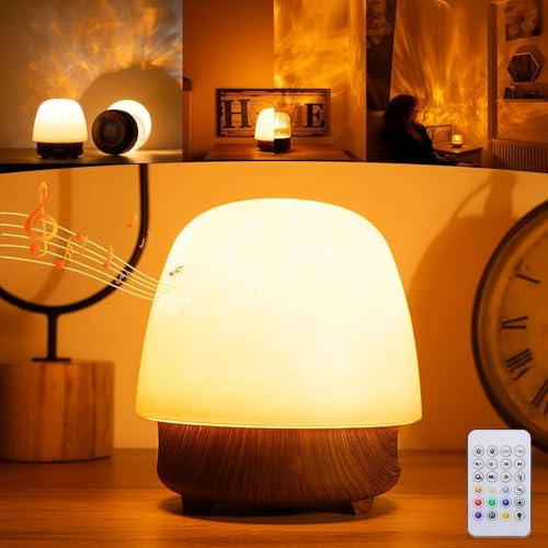 Lunie Lamp: Lunie Ocean Wave Lamp, Ocean Wave Projector Night Light with Bluetooth Speaker, 16 Colors Mushroom LED Light with Remote Control for Bedroom Living Room Decor