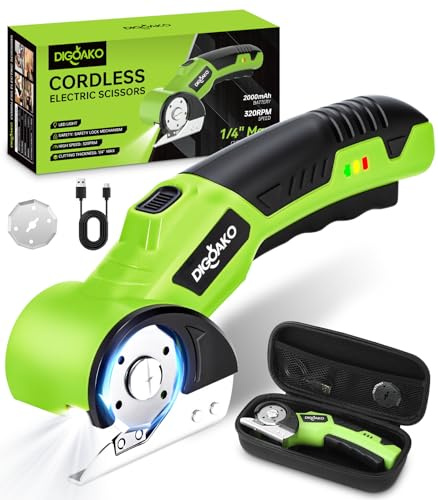 Cardboard Cutter, Cordless Electric Scissors with LED Light & Safety Lock