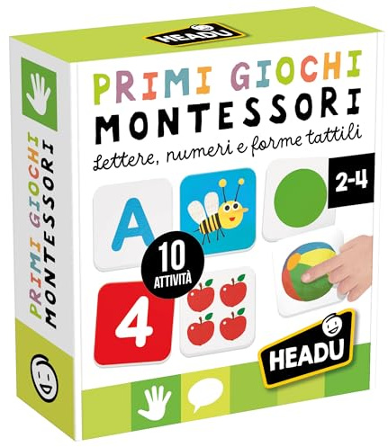 HEADU - Erste Montessori-Spiele - Buchstaben Zahlen und taktile Formen | Lernspiele Montessori Kinder 2-4 Jahre, Lernen Alphabet Zahlen und Formen, sensorisches Set, Geschenk zu Weihnachten Ostern