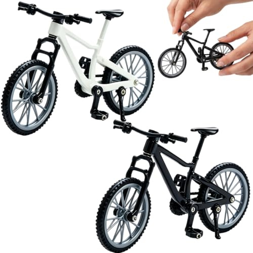 Xriyuwx 2 Stück Finger Fahrrad Set, Mountainbike-Modell Spielzeug, Miniatur Finger Bike Spielzeug für Schreibtisch Deko und Modell Sammlung