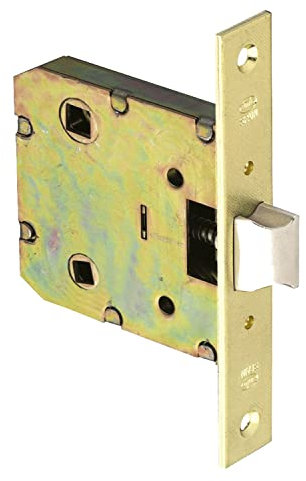 Amig - Türdrücker Modell 2100 für Holztüren von Durchgang zu Badezimmer, Küche oder Zimmer | Klappverschluss aus Messingstahl | Eingang 50 mm | Vorderseite quadratisch