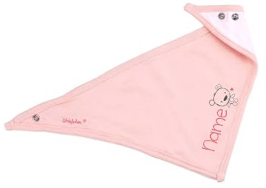 Striefchen® Baby Halstuch aus weicher Baumwolle mit Namen in Rosa - niedlicher Teddy - ideal als Babygeschenk