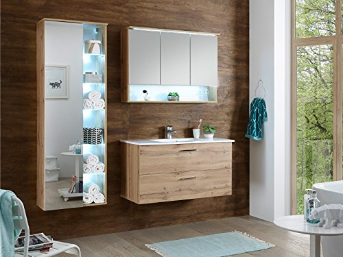 möbelando Badezimmer Badprogramm Badset Badeinrichtung Badmöbel Bad (3-teilig) Bella I