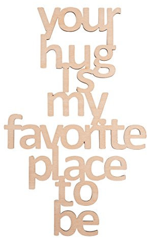 Rayher Hobby Rayher Hobby Rayher 46312000 Deko-Holzschrift Your hug is my favorite, 12,7 x 22 x 3 cm, FSC 100 Prozent