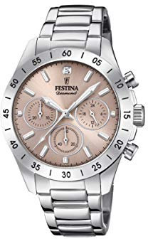 Festina Damen Chronograph Quarz Uhr mit Edelstahl Armband F20397/3