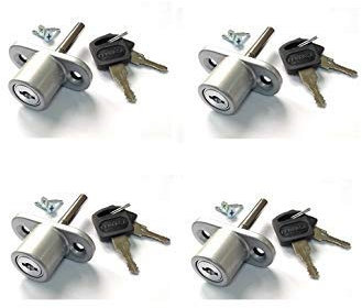Cerradura de ventanas correderas Plata PACK 4 - LLAVES IGUALES