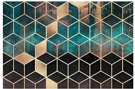 Fototapete Motiv - Türkis Rosé goldene Geometrie - Vliestapete Breit 255 x 384cm