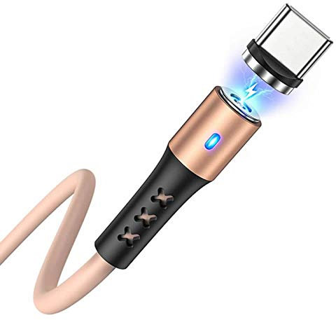 YSJJZRL Magnetic Charging Cable,2.4A Liquid Silicone (2M/6.6ft) Magnetic USB Type C charger Cable Compatible with Samsung Galaxy S10 S9 Note 9 8 S8 Plus,LG V30 V20 G6,Huawei P30/P20 Pro (Pink)