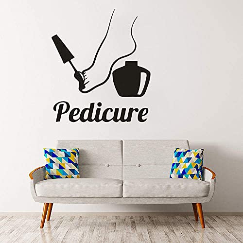 Pediküre Schild Wandaufkleber Fußpflege Center Dekoration Nagellack Vinyl Aufkleber Pediküre Fensteraufkleber Nagelstudio Dekoration 57X65Cm