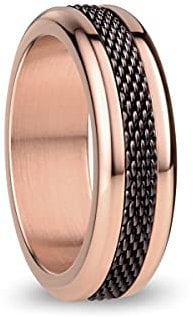 BERING Austauschbar Ringkombination für Damen in Rosé Gold & Braun mit einzigartigem Twist- & Change System, Yenisei