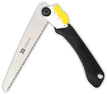BOSI TOOLS 8 Inch Folding Saw SK5 Blade Heavy Duty Portable Foldable Hand Pruning Saw Handsaw with Triple-bevel Razor Teeth for Camping Pruning Trimming Gardening Hunting and Woodworking