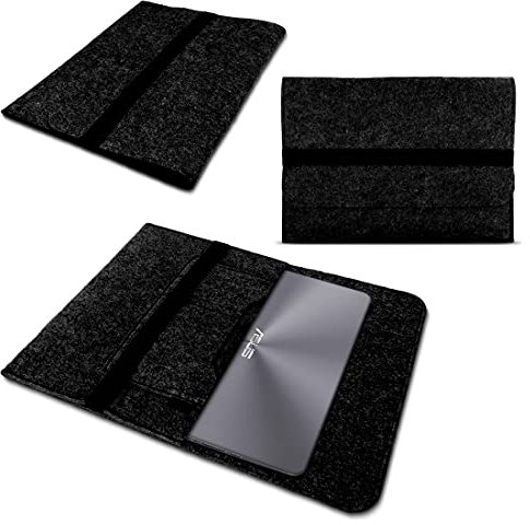 NAmobile Notebook Sleeve Tasche kompatibel für Asus Zenbook Pro Duo UX581 Grau Dunkelgrau Hellgrau Sleeve Hülle Filz Cover Laptop Schutzhülle, Farbe:Dunkelgrau