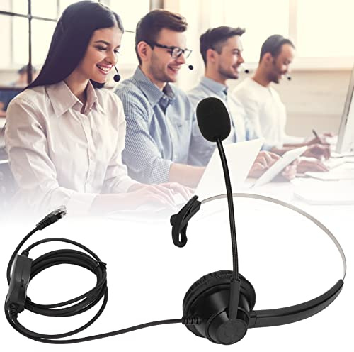 CCYLEZ Büro Headset Schwarz MV RJ9, Over-Ear, Kabelgebunden, für Call Center und Home Office