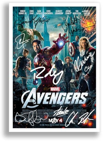 Marvel The Avengers Cast Signed Movie Poster Autograph A4 Photo Print Framed Boxset Memorabilia Gift 2012 Film (A4 POSTER ONLY)